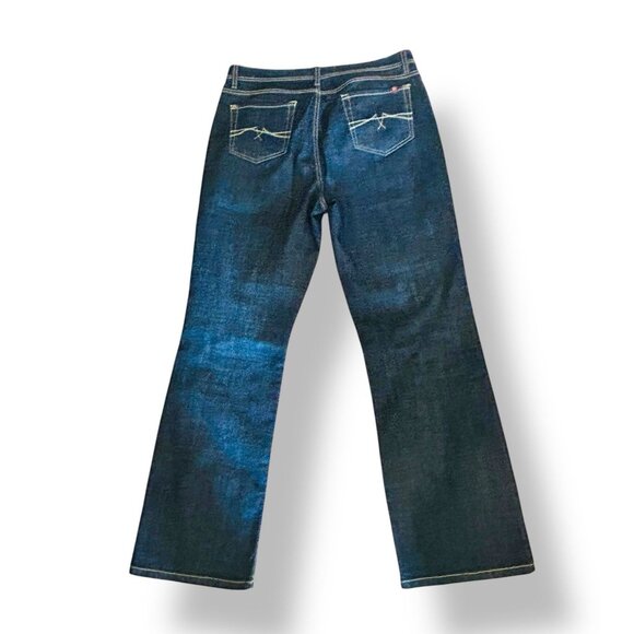 Jeanstar Elle Women’s Bootcut Jeans Dark Wash Retro Stitch Size 16 Western Boho - Picture 14 of 15